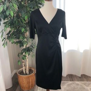 Donna Ricco 12 Dress Black Stretchy Satin Cocktail